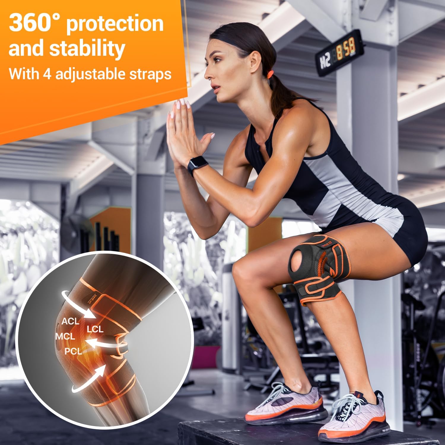ELITE Knee Brace with Side Stabilizers & Patella Gel Pads for Maximum Knee Pain Support