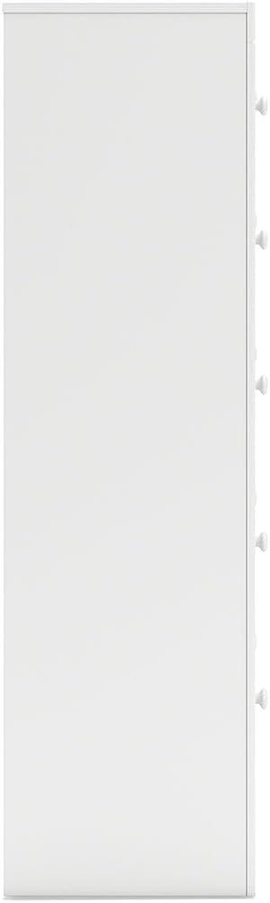 Signature Design by Ashley Mollviney White Coastal Dresser, Tall 5 Drawer Chest, Scalloped Girls Dresser, Engineered Wood and Laminate Bedroom Storage, Matte White, 32" W x 55" H