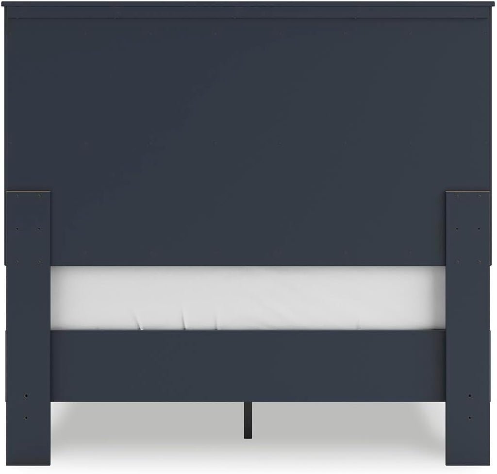 Signature Design by Ashley Simmenfort Full Panel Headboard, Matte Navy Blue Finish, Shaker Style Shiplap Engineered Wood Design for Kids and Youth Bedrooms, Adjustable Height Legs, 42" W x 54" H