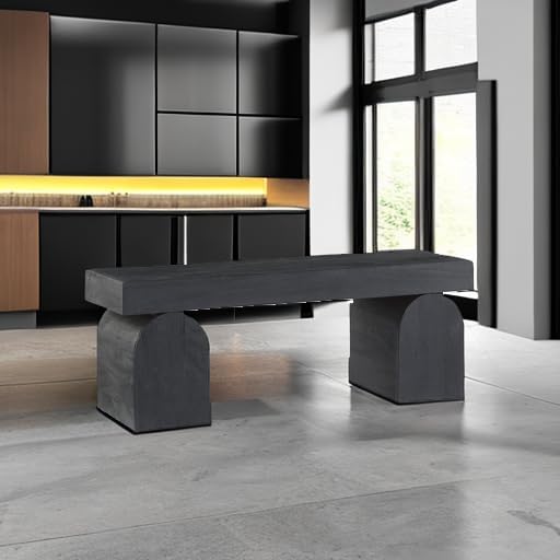 Signature Design by Ashley Holgrove Contemporary Accent Bench with Oversized Legs and for Living-Room, Home-Office or Entryway Use, Black