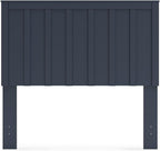 Signature Design by Ashley Simmenfort Full Panel Headboard, Matte Navy Blue Finish, Shaker Style Shiplap Engineered Wood Design for Kids and Youth Bedrooms, Adjustable Height Legs, 42" W x 54" H