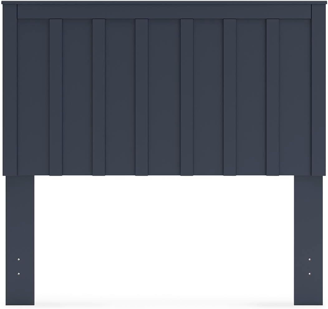 Signature Design by Ashley Simmenfort Full Panel Headboard, Matte Navy Blue Finish, Shaker Style Shiplap Engineered Wood Design for Kids and Youth Bedrooms, Adjustable Height Legs, 42" W x 54" H