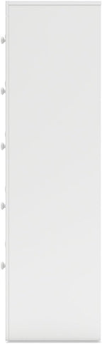 Signature Design by Ashley Mollviney White Coastal Dresser, Tall 5 Drawer Chest, Scalloped Girls Dresser, Engineered Wood and Laminate Bedroom Storage, Matte White, 32" W x 55" H