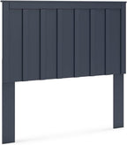 Signature Design by Ashley Simmenfort Full Panel Headboard, Matte Navy Blue Finish, Shaker Style Shiplap Engineered Wood Design for Kids and Youth Bedrooms, Adjustable Height Legs, 42" W x 54" H