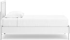 Signature Design by Ashley Hallityn Twin Panel Platform Bed, Casual Scalloped Bed Frame, Engineered Wood, for Kids and Youth Bedrooms, Matte White