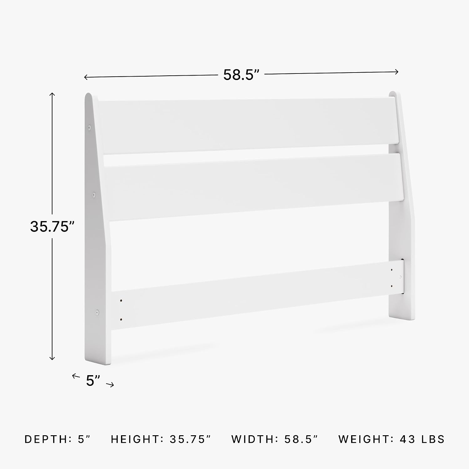 Signature Design by Ashley Socalle Full Panel Headboard, Matte White Finish, Engineered Wood Construction, Ideal for Kids and Youth Bedrooms