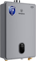 Westinghouse Smart Tankless Water Heater Gas Indoor, 7.9 GPM 180,000 BTU Whole Home Natural Gas Heater, WiFi App Control, ±1°F Temperature Stability, Non-Condensing for 3-5 Fixtures