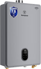 Westinghouse Smart Tankless Water Heater Gas Indoor, 7.9 GPM 180,000 BTU Whole Home Natural Gas Heater, WiFi App Control, ±1°F Temperature Stability, Non-Condensing for 3-5 Fixtures
