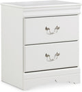 Signature Design by Ashley Anarasia Traditional Children's 2 Drawer Nightstand, 24.41" Tall, White