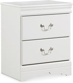 Signature Design by Ashley Anarasia Traditional Children's 2 Drawer Nightstand, 24.41" Tall, White