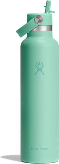 Hydro Flask Water Bottle - Insulated Stainless Steel - Straw Lid, Non Spill, Leakproof in 24 Oz Mermaid Green