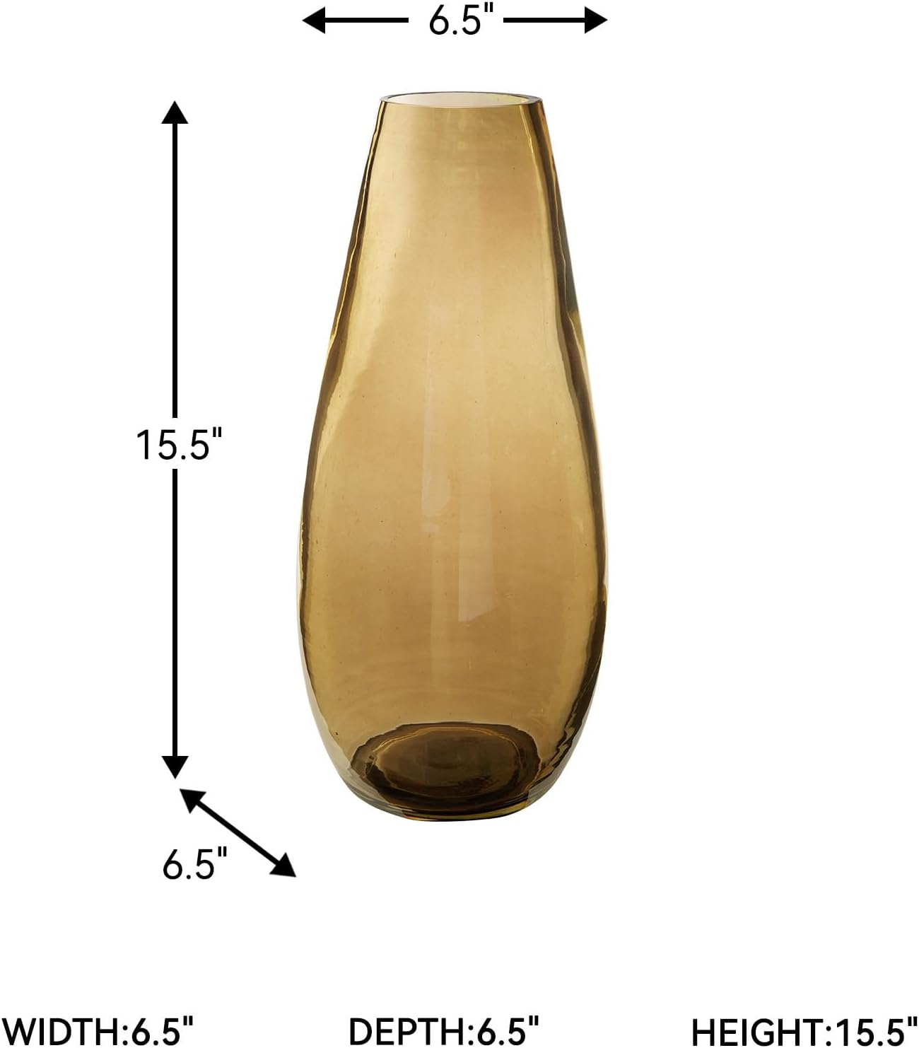 Signature Design by Ashley Rhettman Farmhouse Indoor/Outdoor 16" Glass Tabletop Vase, Light Brown