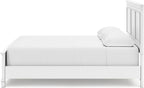 Signature Design by Ashley Fortman Transitional California King Panel Bed with Tapered Feet, Foundation or Box Spring Needed, White