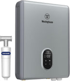 Westinghouse 18kW Electric Tankless Whole House Water Heater, 4.2 GPM Instant Hot Water on Demand, 240V, WIFI & Self Modulating High Efficiency, Copper Heating, LED Display, ETL Certified