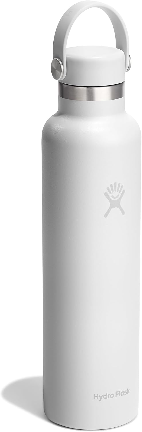 Hydro Flask Water Bottle - Insulated Stainless Steel - Non Spill, Leakproof in 24 Oz Tonal White