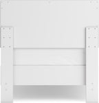Signature Design by Ashley Hallityn Twin Panel Platform Bed, Casual Scalloped Bed Frame, Engineered Wood, for Kids and Youth Bedrooms, Matte White