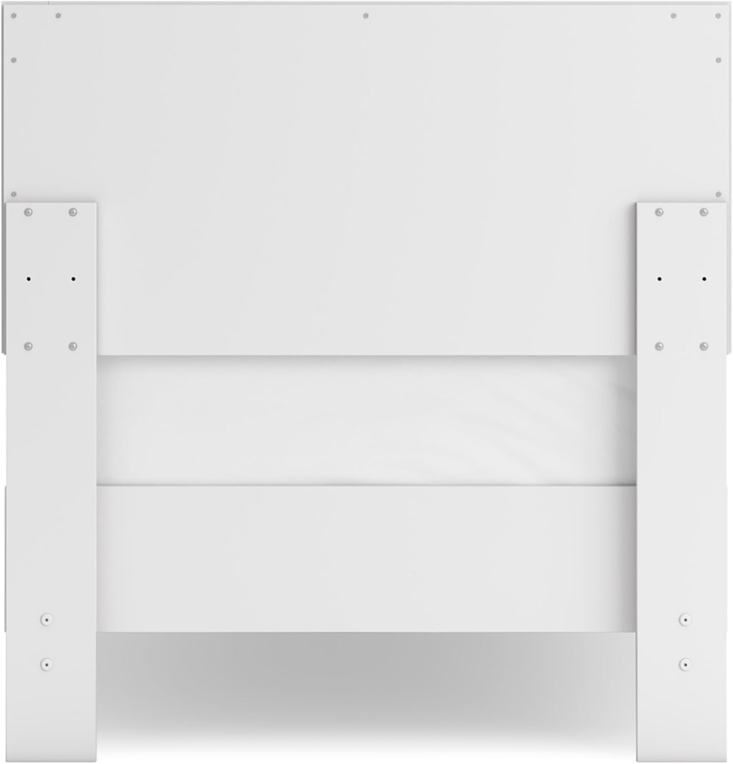 Signature Design by Ashley Hallityn Twin Panel Platform Bed, Casual Scalloped Bed Frame, Engineered Wood, for Kids and Youth Bedrooms, Matte White