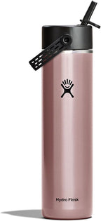 Hydro Flask 24 Oz Lightweight Wide Straw Lid - Insulated Stainless Steel Water Bottle - Hiking, Commuting Quartz