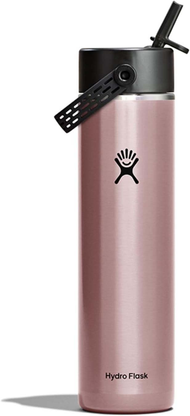 Hydro Flask 24 Oz Lightweight Wide Straw Lid - Insulated Stainless Steel Water Bottle - Hiking, Commuting Quartz