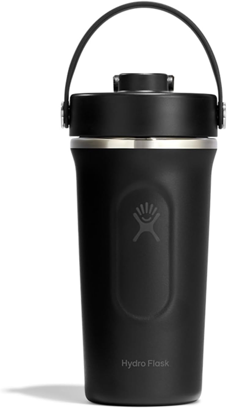 Hydro Flask Shaker Bottle – Insulated Stainless Steel Gym Bottle for Pre Workout & Protein 24 Oz Tonal Black