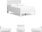 Signature Design by Ashley Hallityn Casual Full Panel Platform Bed, Foundation or Box Spring Not Needed, White