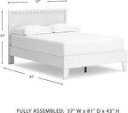 Signature Design by Ashley Hallityn Casual Full Panel Platform Bed, Foundation or Box Spring Not Needed, White