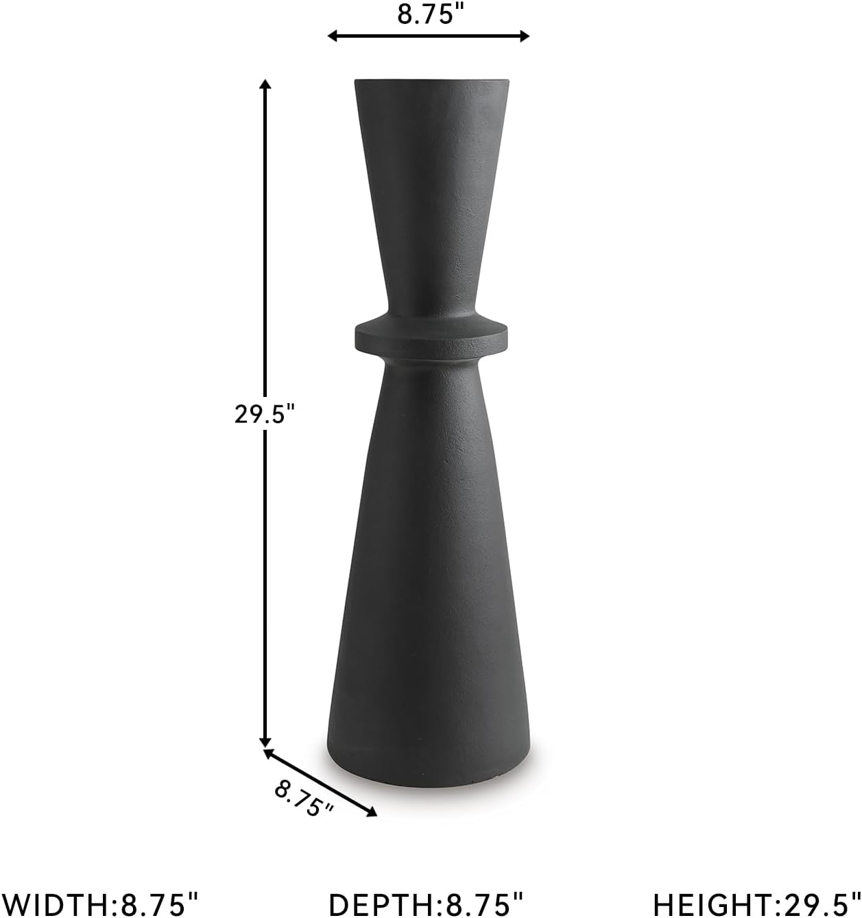 Signature Design by Ashley Collisten Modern Indoor 30" Textured Polyresin Freestanding Vase, Black