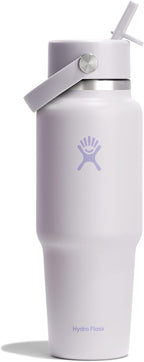 Hydro Flask Travel Water Bottle - Insulated Stainless Steel - Wide Straw Lid, Non Spill, Leakproof in 32 Oz Cloud Pink