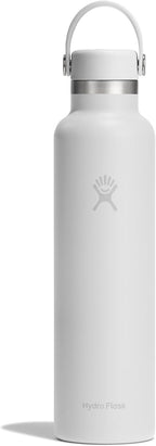 Hydro Flask Water Bottle - Insulated Stainless Steel - Non Spill, Leakproof in 24 Oz Tonal White