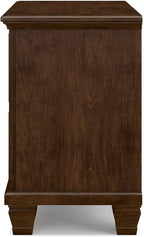 Signature Design by Ashley Danabrin Classic 2 Drawer Nightstand for Bedroom, 26.63" Tall, Dark Brown