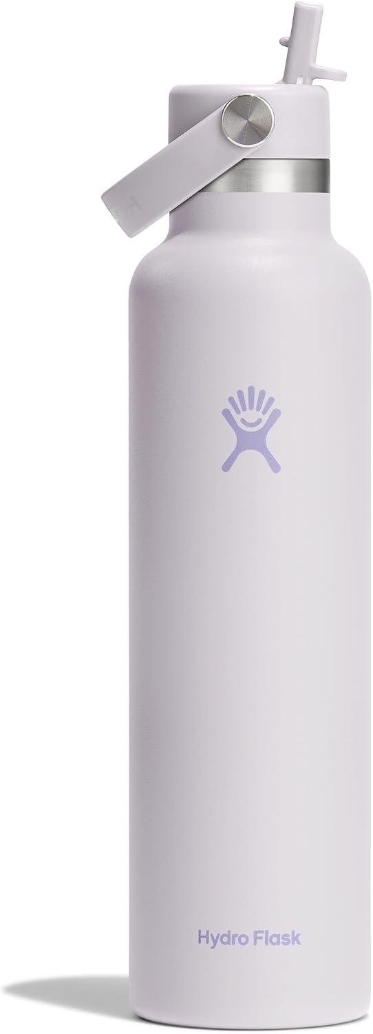 Hydro Flask Water Bottle - Insulated Stainless Steel - Straw Lid, Non Spill, Leakproof in 24 Oz Cloud Pink