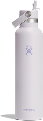 Hydro Flask Water Bottle - Insulated Stainless Steel - Straw Lid, Non Spill, Leakproof in 24 Oz Cloud Pink