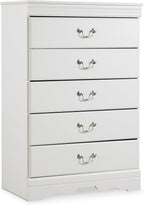 Signature Design by Ashley Children's Anarasia 5 Drawer Chest of Drawers, White