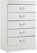 Signature Design by Ashley Children's Anarasia 5 Drawer Chest of Drawers, White