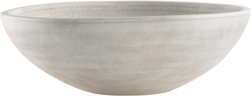 Signature Design by Ashley Meadie Rustic Round Distressed Terra Cotta Bowl, White
