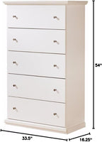 Signature Design by Ashley Bostwick Shoals Children's Traditional 5 Drawer Chest of Drawers, White