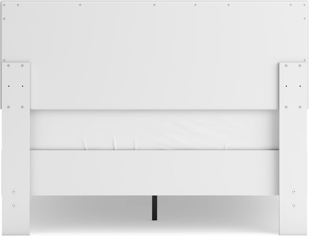 Signature Design by Ashley Hallityn Casual Full Panel Platform Bed, Foundation or Box Spring Not Needed, White