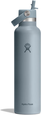 Hydro Flask Water Bottle - Insulated Stainless Steel - Straw Lid, Non Spill, Leakproof in 24 Oz Shale Gray