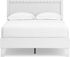 Signature Design by Ashley Hallityn Casual Full Panel Platform Bed, Foundation or Box Spring Not Needed, White