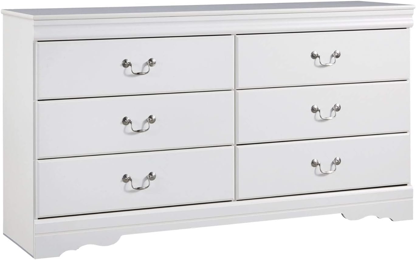 Signature Design by Ashley Anarasia Modern Glam Children's 6 Drawer Dresser, White