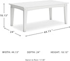 Signature Design by Ashley Hyland Wave Modern Weather Resistant HDPE Outdoor Coffee Table, White