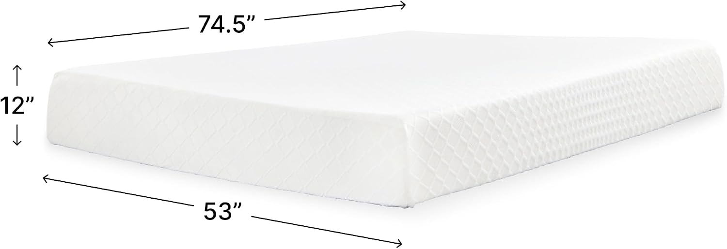 Signature Design by Ashley Chime Memory Foam 12" Full Mattress with Thick Memory and Support Foam for Pressure Relief, Fiberglass Free, Mattress In A Box