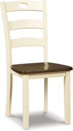 Signature Design by Ashley Woodanville 18" Cottage Ladderback Dining Chair, 2 Count, Cream & Brown