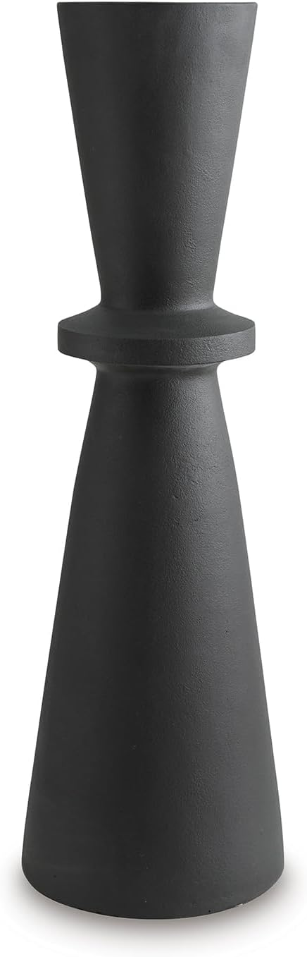 Signature Design by Ashley Collisten Modern Indoor 30" Textured Polyresin Freestanding Vase, Black