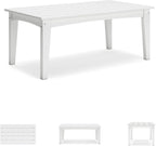 Signature Design by Ashley Hyland Wave Modern Weather Resistant HDPE Outdoor Coffee Table, White