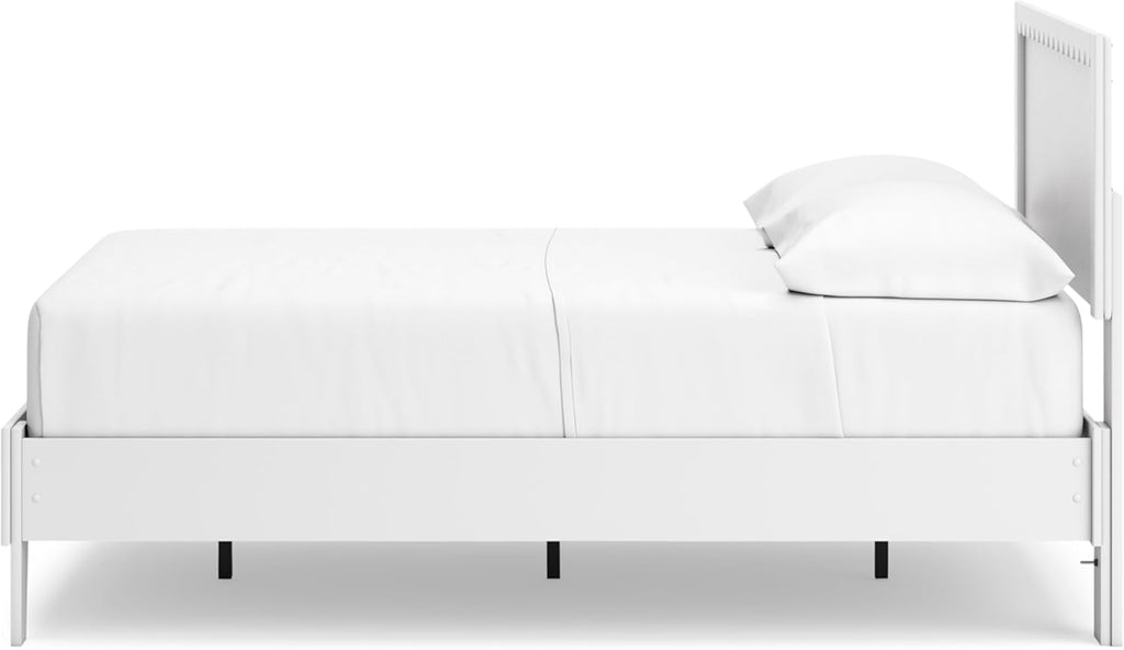 Signature Design by Ashley Hallityn Casual Full Panel Platform Bed, Foundation or Box Spring Not Needed, White