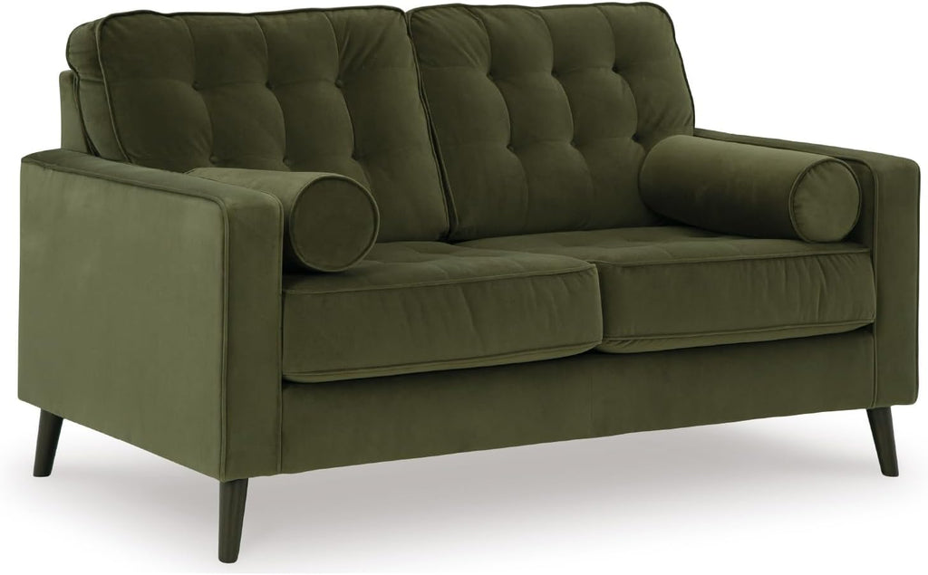 Signature Design by Ashley Reveon Lakes Contemporary Loveseat with Tufted Cushion and Removable Cushion, Green
