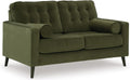 Signature Design by Ashley Reveon Lakes Contemporary Loveseat with Tufted Cushion and Removable Cushion, Green