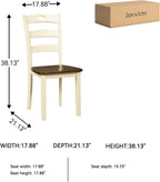 Signature Design by Ashley Woodanville 18" Cottage Ladderback Dining Chair, 2 Count, Cream & Brown