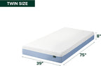Zinus 8-Inch Twin Cooling Essential Memory Foam Mattress, White, Medium Feel, Fiberglass Free, Certified Safe Materials